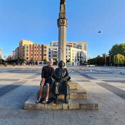 Communing with a tired pilgrim.