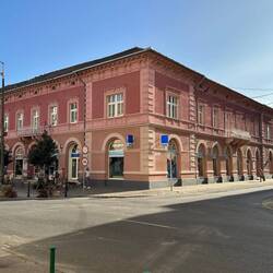 A beautiful pink building in Kalocsa