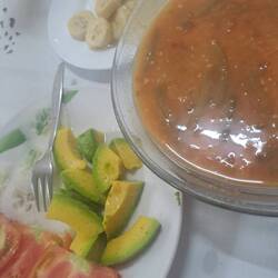 Homemade lunch from garden.