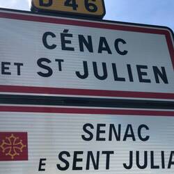 French & Occitan language sign Dordogne French region