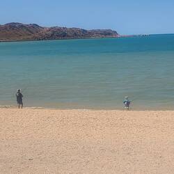 Hearsons Cove high tide and Charlie fishing
