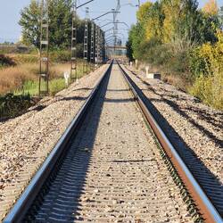 First set of train tracks we actually had to physically walk across