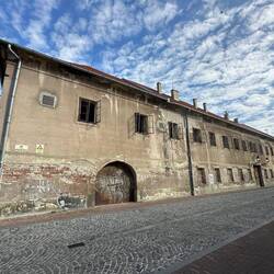 Walls pockmarked by bullets from the war of the independence