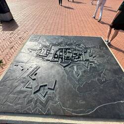 Bronze relief map of the citadel at Osijek