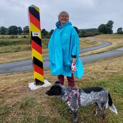 In sehr unregelmäßigen Abständen stehen die Grenzpfosten!