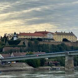 Petrovaradin Fortress on hill overlooking the Danube