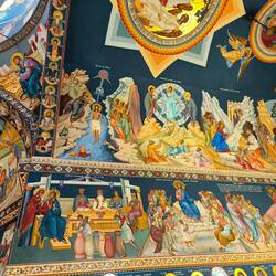 The nuns painted these frescoes themselves! The roof is so high!