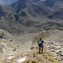 På vej ned af stenbukkestien!