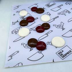 Three sauces of various colours and flavours