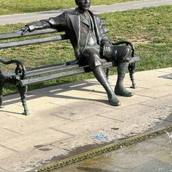 Edvard Rusjan statue - Slovenian aircraft designer and pilot