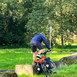 Mike needs some help mounting his bike