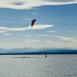 Am Horizont die Alpen