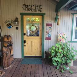 My single potted geranium seems to love this spot!