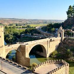 Looking back down to the Puente de Alcántara