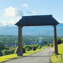 Entry gate to Breb, the village we're staying at