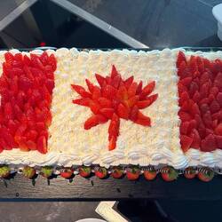 The thoughtful staff made this special cake for Canadian Thanksgiving today!