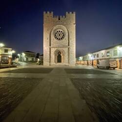 Beautiful church (Iglesia) San Nicolas in the main square of Portomarin