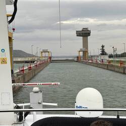 Entering the first of two locks