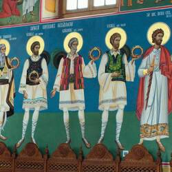 Saints dressed in Romanian dress which is unusual