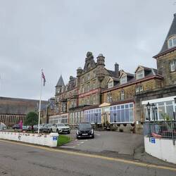 One of the old hotels along the waterfront walk.