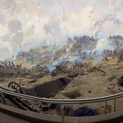 Panorama shot of battle