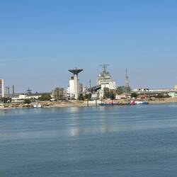 Huge manufacturing plant across the river in Romania