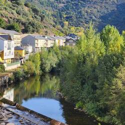View of a river as we walk over a bridge