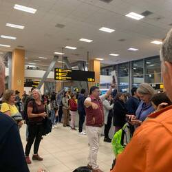 Waiting for 18 people to arrive- 1st time in a group tour . . . .