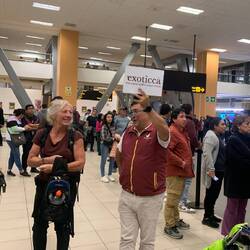 Chris, our guide, with the Exoticca sign