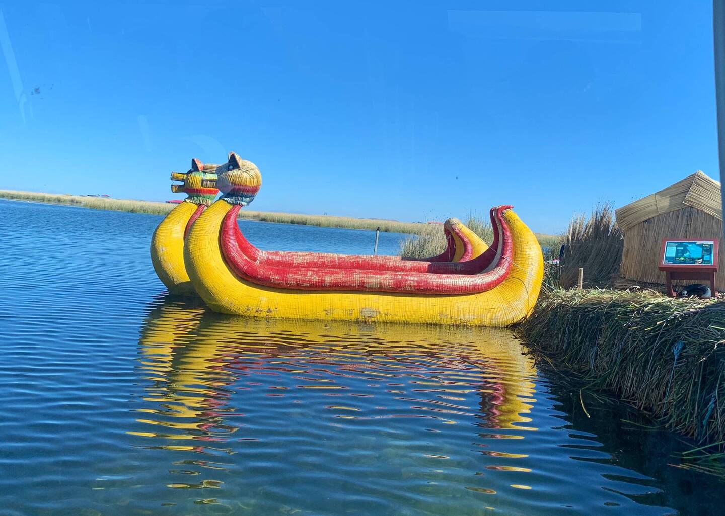Hand made boats on the floating island