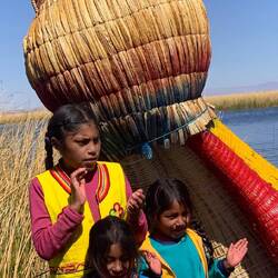 Girls serenading us - then passing the hat