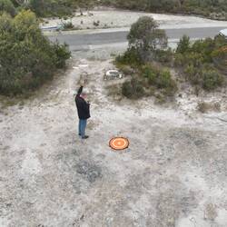 Phil collecting drone footage Nelson Bay River