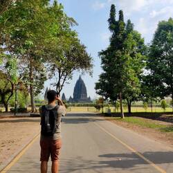 Me taking a photo from the Prambanan temple compound