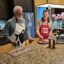 Gary training Richard in the kitchen!