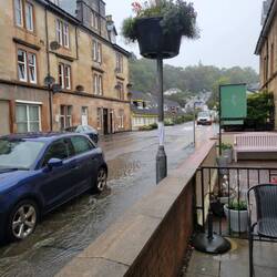 The road outside our first guesthouse. If you look closely you can see manhole cover fountains.