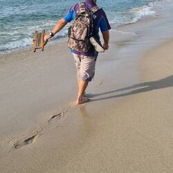 Fischen vom Strand aus