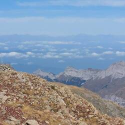Cime Scandaillere (2.705 m.) Med flot udsigt ned over Italien