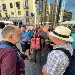 Outside the very busy market