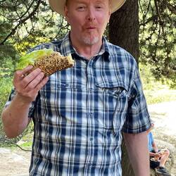 Ian enjoying his lunch