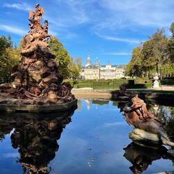 View looking back towards the palace from one of the many fountains