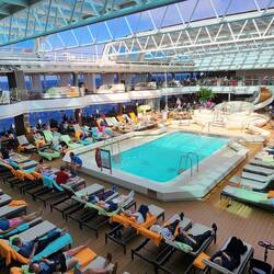 Indoor pool, less windy on the gusty day