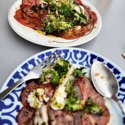 We had a lovely tomato and Fonfría cheese salad.
