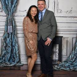 Formal night photos in front of the backdrops. The photographers have very specific instructions!