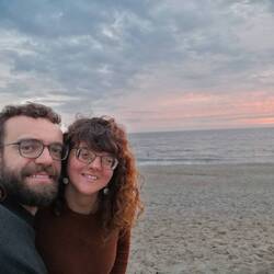 Selfie mit Sonnenuntergang