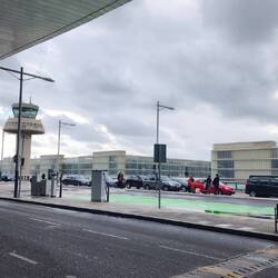 Cloudy skies at Barcelona airport