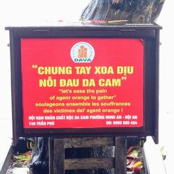Charity collection box to help victims of agent orange