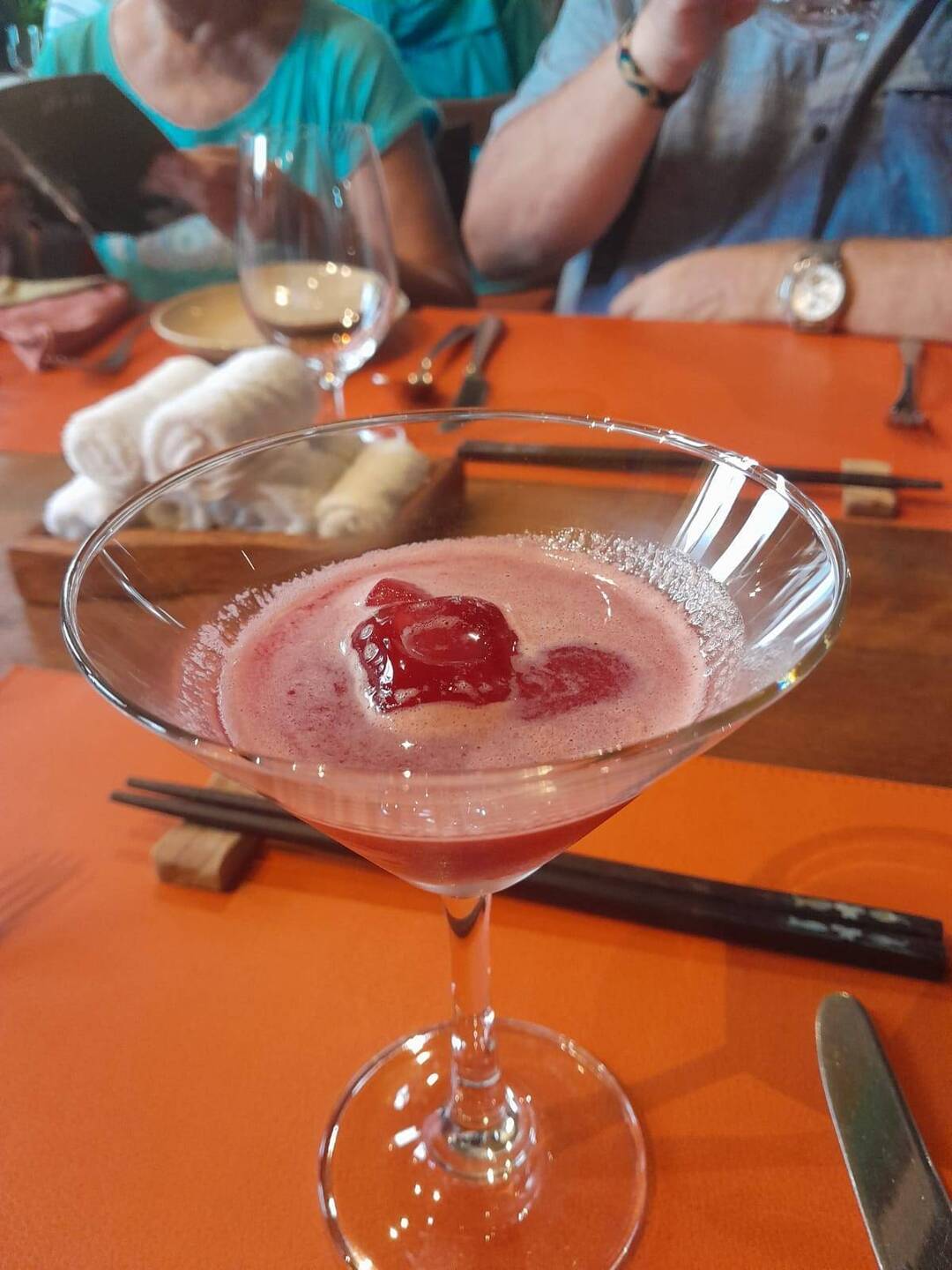 Beetroot and dragonfruit liqueur aperatif
