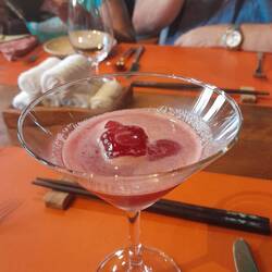 Beetroot and dragonfruit liqueur aperatif