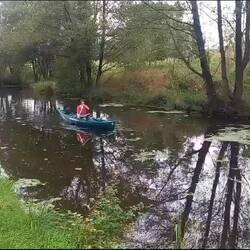 It was just a short distance between Riley Green and Withnell Fold so Vicky canoed with the dogs