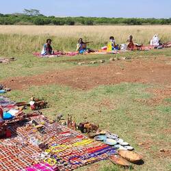 the Maasai women selling their crafts at the airport